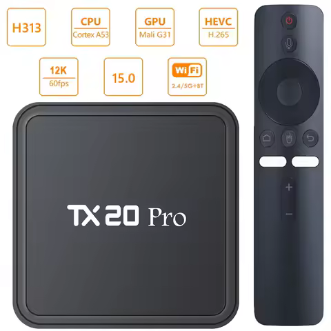 TX20 PRO Android 15.0 TV Box Allwinner H313 Quad Core 4K HD Smart TV Box Dual WIFI BT5.2 Android TV Box 1GB 8GB Set Top Box