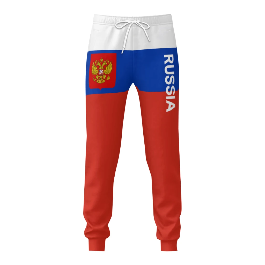 Mens Sweatpants Russian Flag Pants with Pockets Joggers Soccer Football Multifunction Sports Sweat With Drawstring
