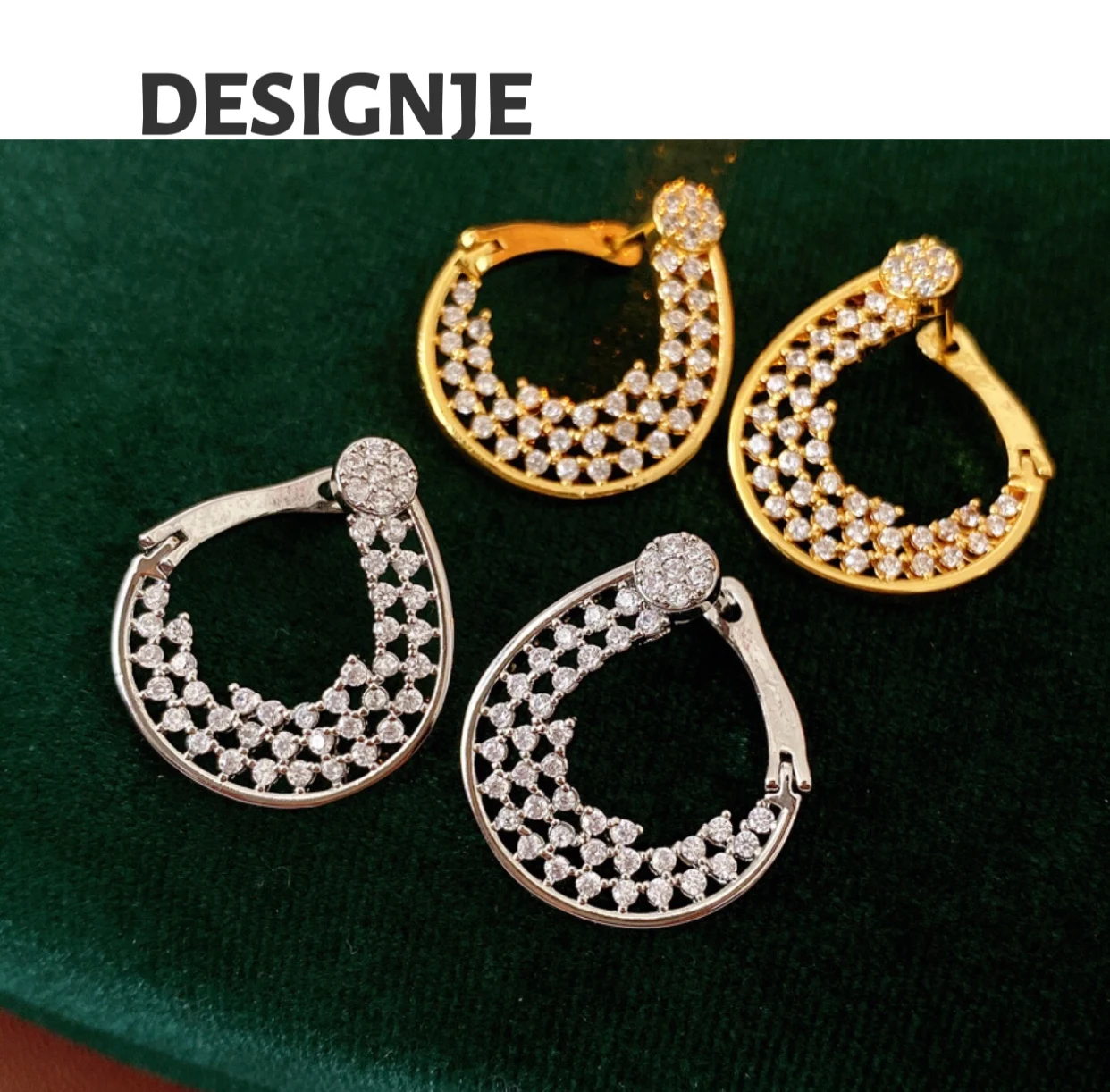 

[Fashion] Electroplated Zircon Round Ear Clasp Fashionable, Elegant, Versatile, Luxurious, High-end Earring