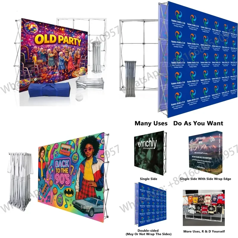 Portable Advertising Display Stand Fabric Pop-Up Backdrop for Automotive Exhibition Pop up Wall Banner Stand for Promotional