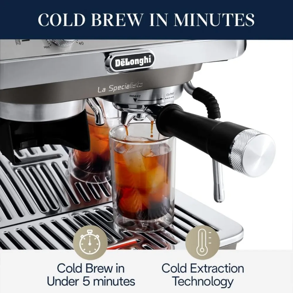 Macchina per caffè Espresso con Cold Brew, montalatte manuale, Kit Barista per Latte, Cappuccino, smerigliatrice incorporata, EC9255M