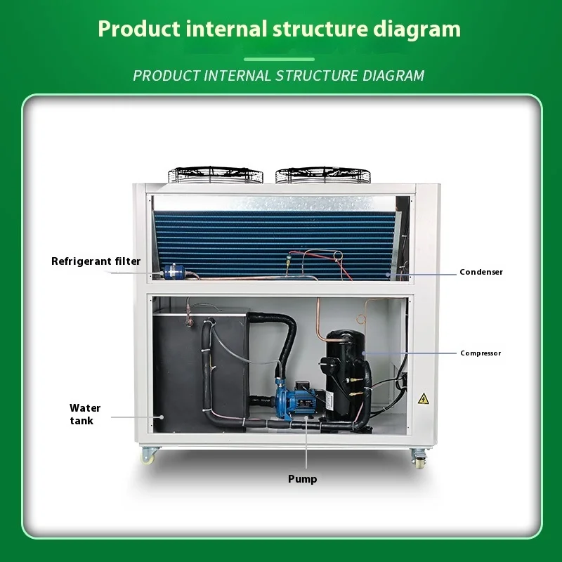 Freezer Elektroplating Berpendingin Udara 5P Industri Freezer Kontrol Suhu Cetakan Pendingin Pendingin Sirkulasi
