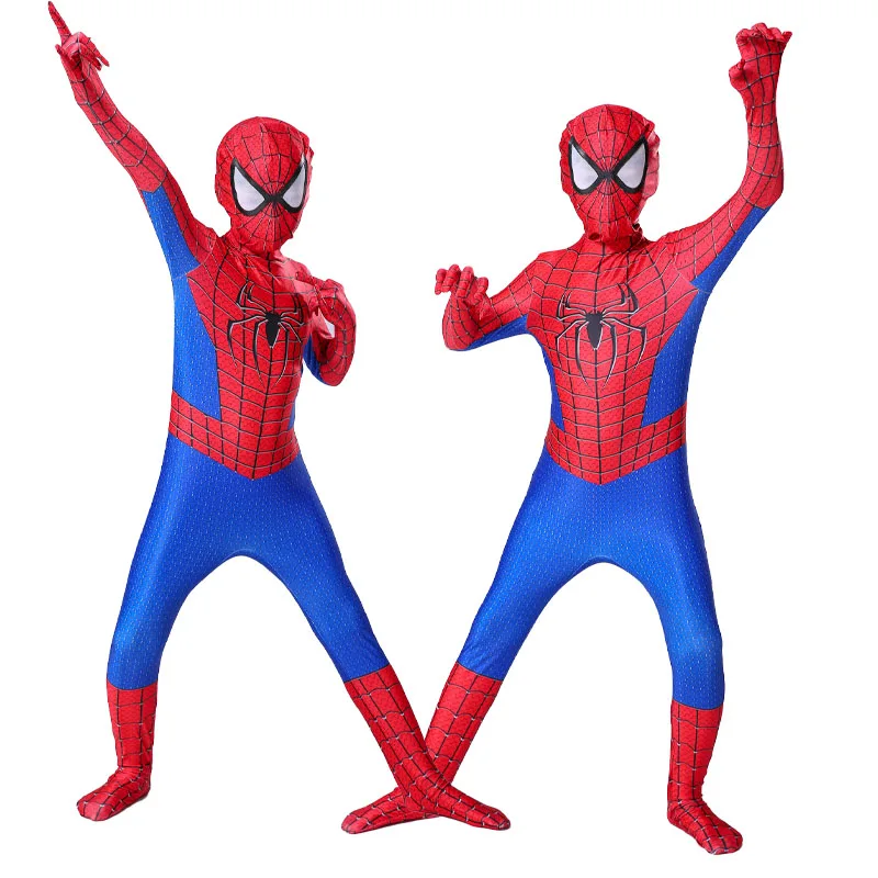 Men The Amazing Spiderman Cosplay Costumes for Boys Girls Miles Morales Superhero Christmas Zentai Bodysuit Halloween Jumpsuit