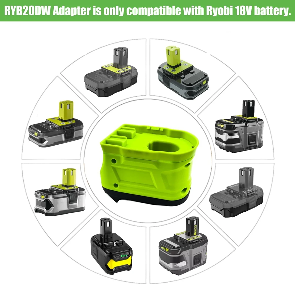 AT05-RYB20DW Battery Adapter For Ryobi 18V Battery Convert To For 20V Battery , Power For 20V Cordless Tools Durab