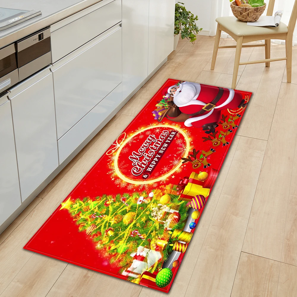 حصيرة أرضية عيد الميلاد مانعة للانزلاق ، حصيرة قدم للمطبخ ، مدخل المنزل ، غرفة المعيشة ، غرفة النوم ، الشرفة ، ديكور المنزل ، باب المدخل ، الحمام ، البساط #4