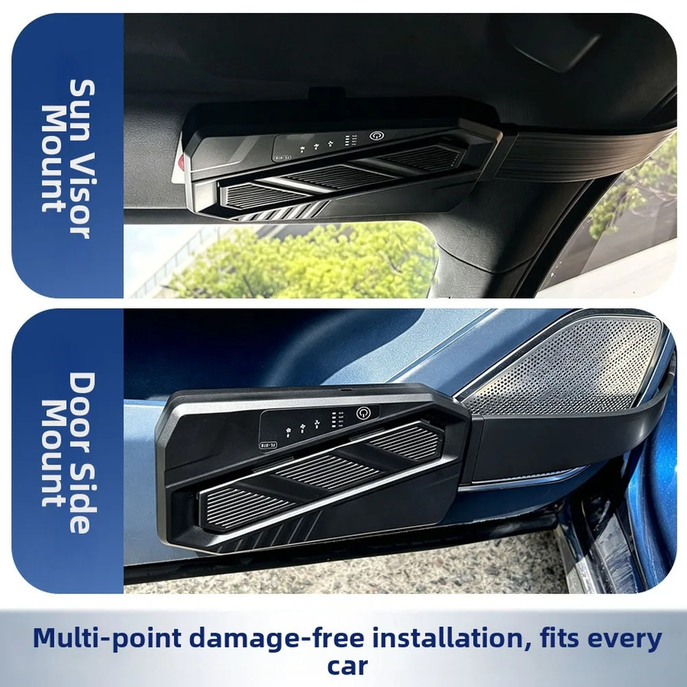 Rechargeable Car Cooling Fan with 4000RPM High Speed Rotation Dual Power Options for Flexible In Car Ventilation Needs
