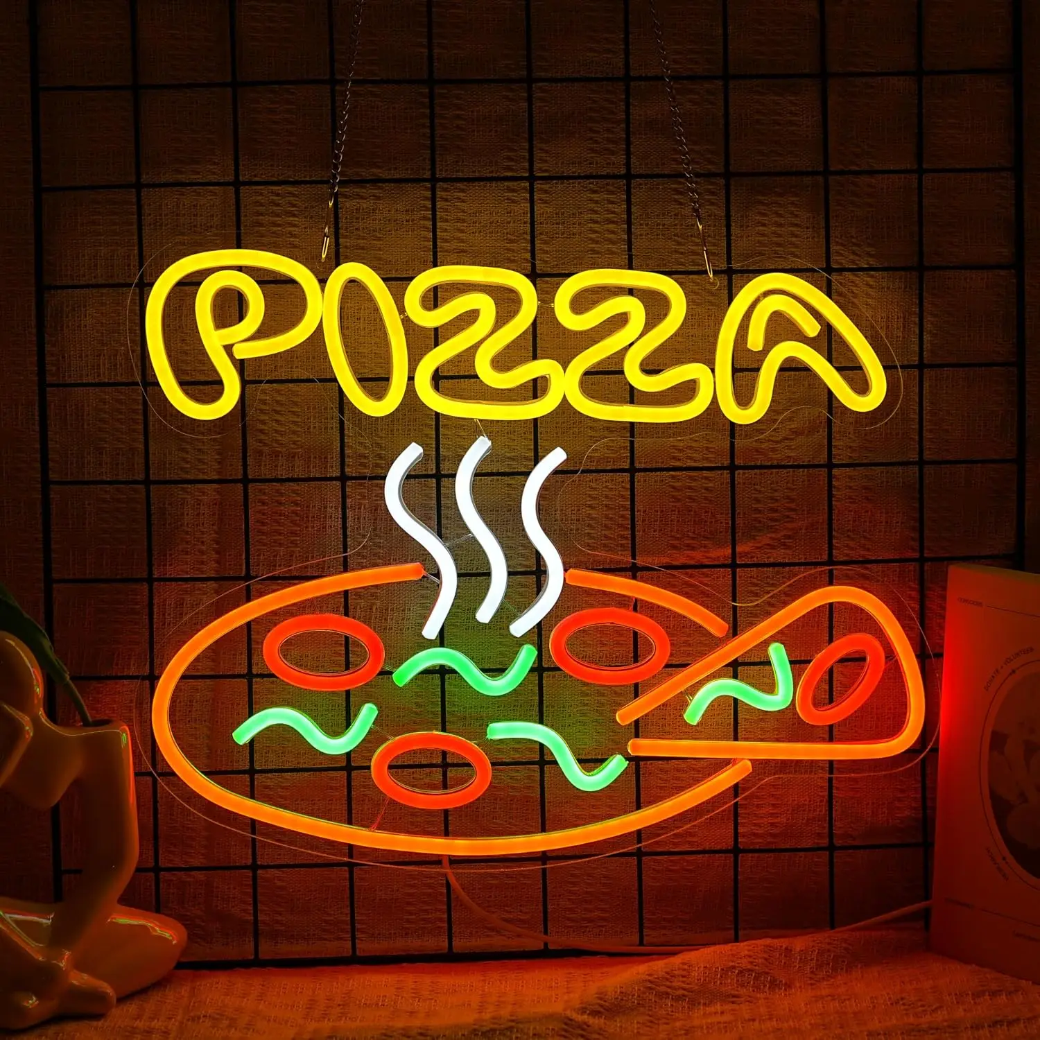 Pizza Neon Sign LED Wall Light USB Powered Hanging Lamp For Pizza Shop Restaurant Cafe Window Business Advertising Decor Gift