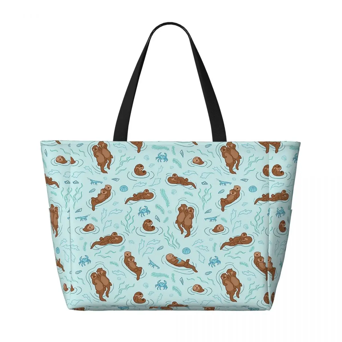 Otter Fun Light Beach Tote Bag Sport Gym Yoga Duffle Large Tote Bag Women Travel Bag Fitness bag