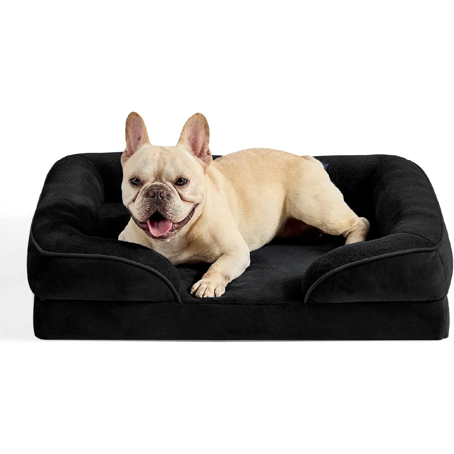 

Orthopedic Dog Bed Medium sized Dog - Washable Medium sized Dog and Cat Bed Waterproof, Comfortable Pet Sofa Black, 28 inches