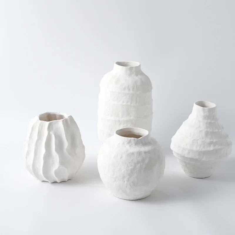 White retro vase wabi wind coarse pottery jar new Chinese zen medieval