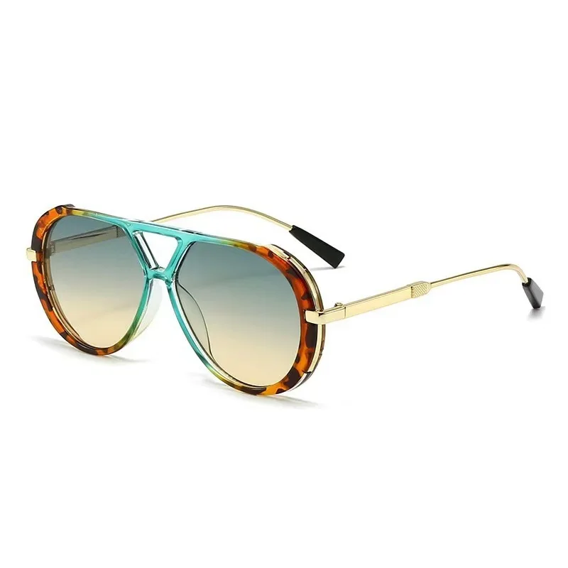 Double beam sunglasses new big face thin face sunglasses women's high-end sunscreen vintage sunglasses summer
