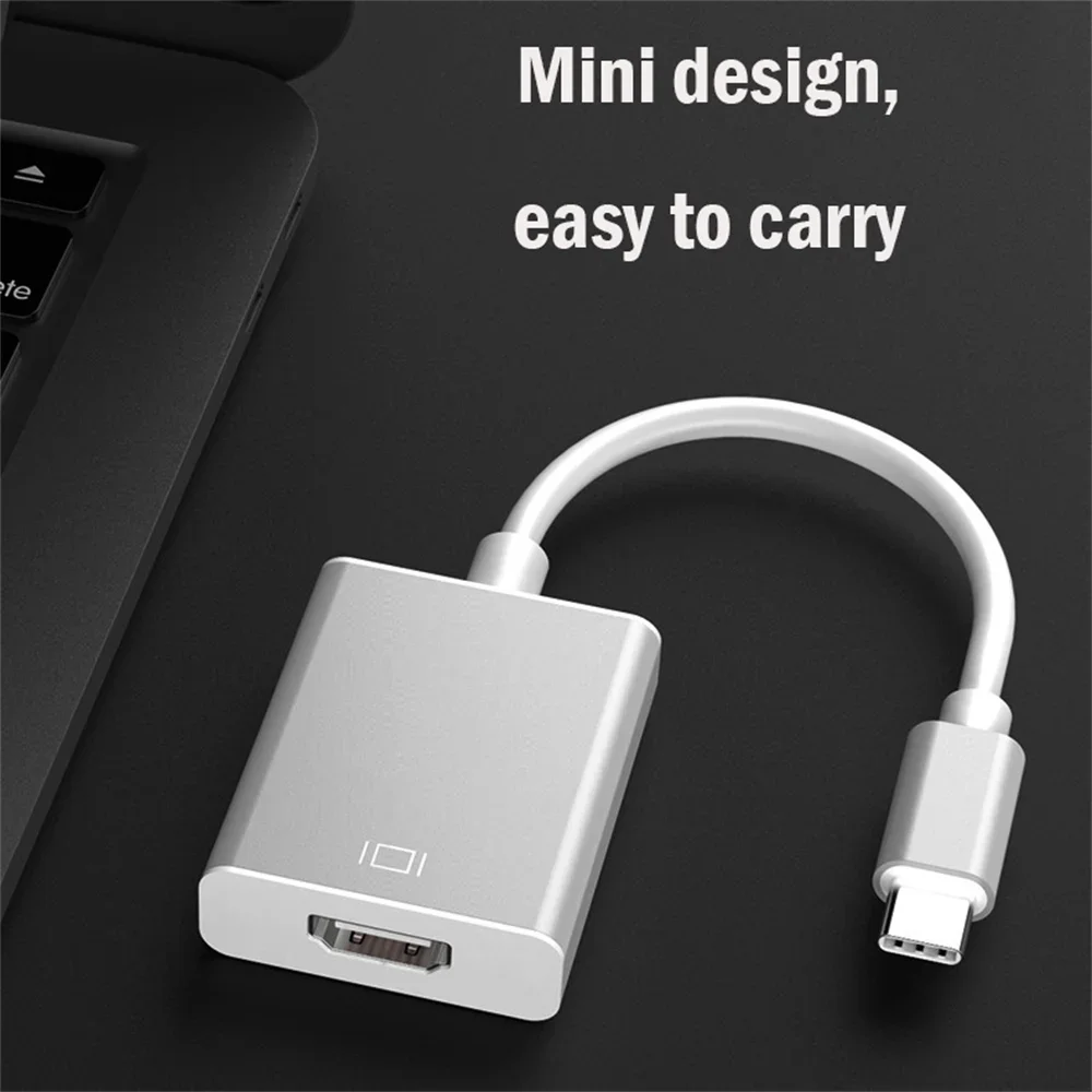 TYPE C to HDMI-compatible 4K Adapter USB C USB3.1 Male to HDTV Female Converter Cable for Laptop Tablet TV MacBook