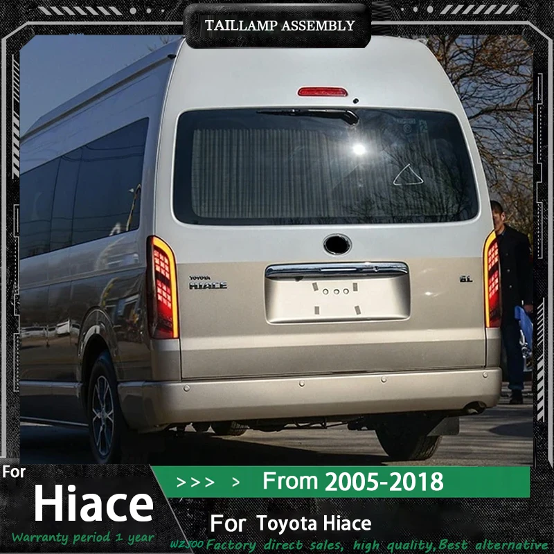 

LED Taillight For Toyota Hiace 2005-2018 LED Dynamic Turn Signal Brake Reversing Lights Modified Rear Lamps Car Assembly