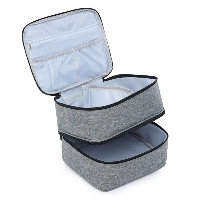 Portable Nail Polish Organizer Bag 30 Compartment Large Cosmetic Travel Case for Essential Oil Manicure Tools Set Makeup Storage