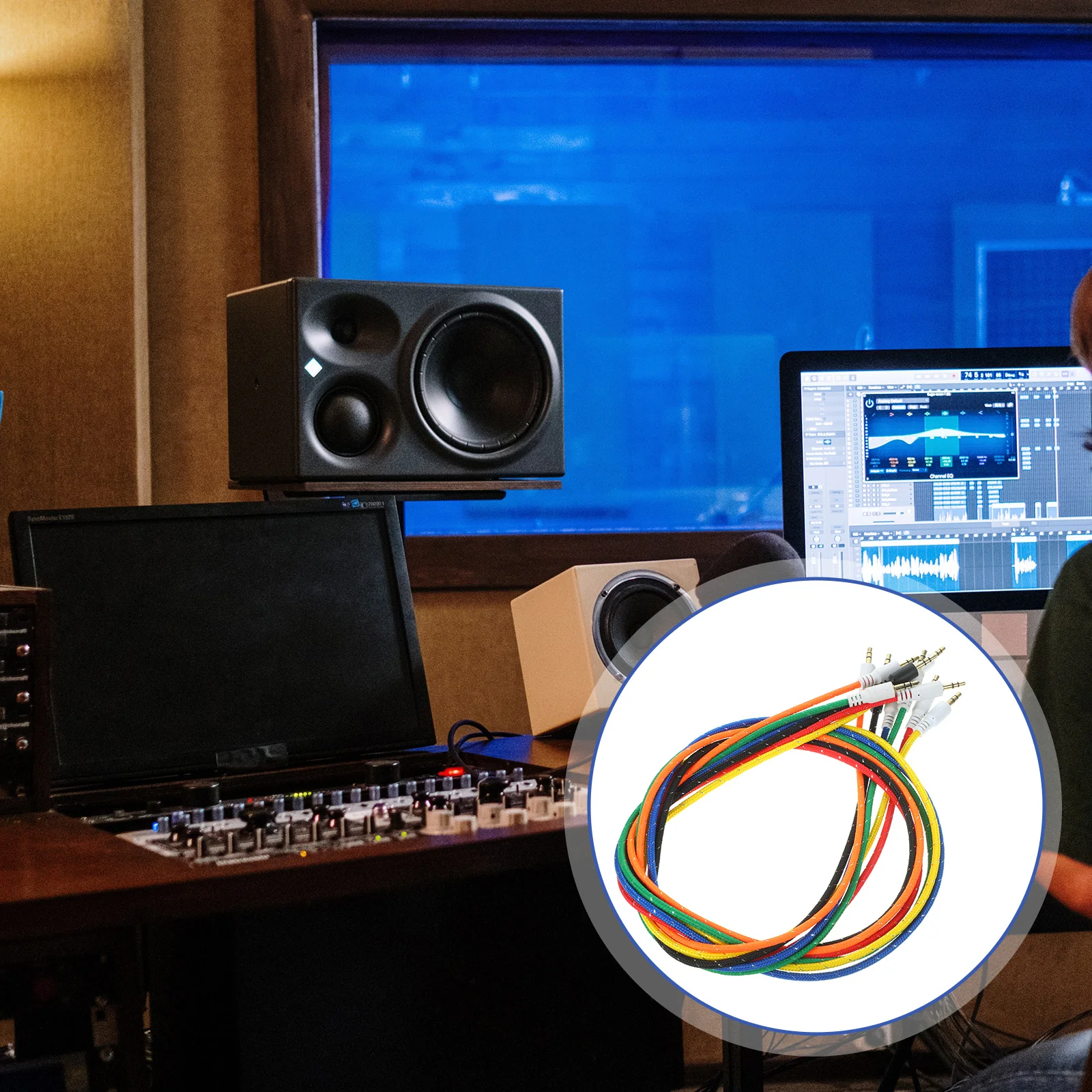 

5Pcs Audio Cable 3.5mm Male to Male Stereo Aux Cable Car Speaker Aux Cord Multi-Functional Audio Extension Cord