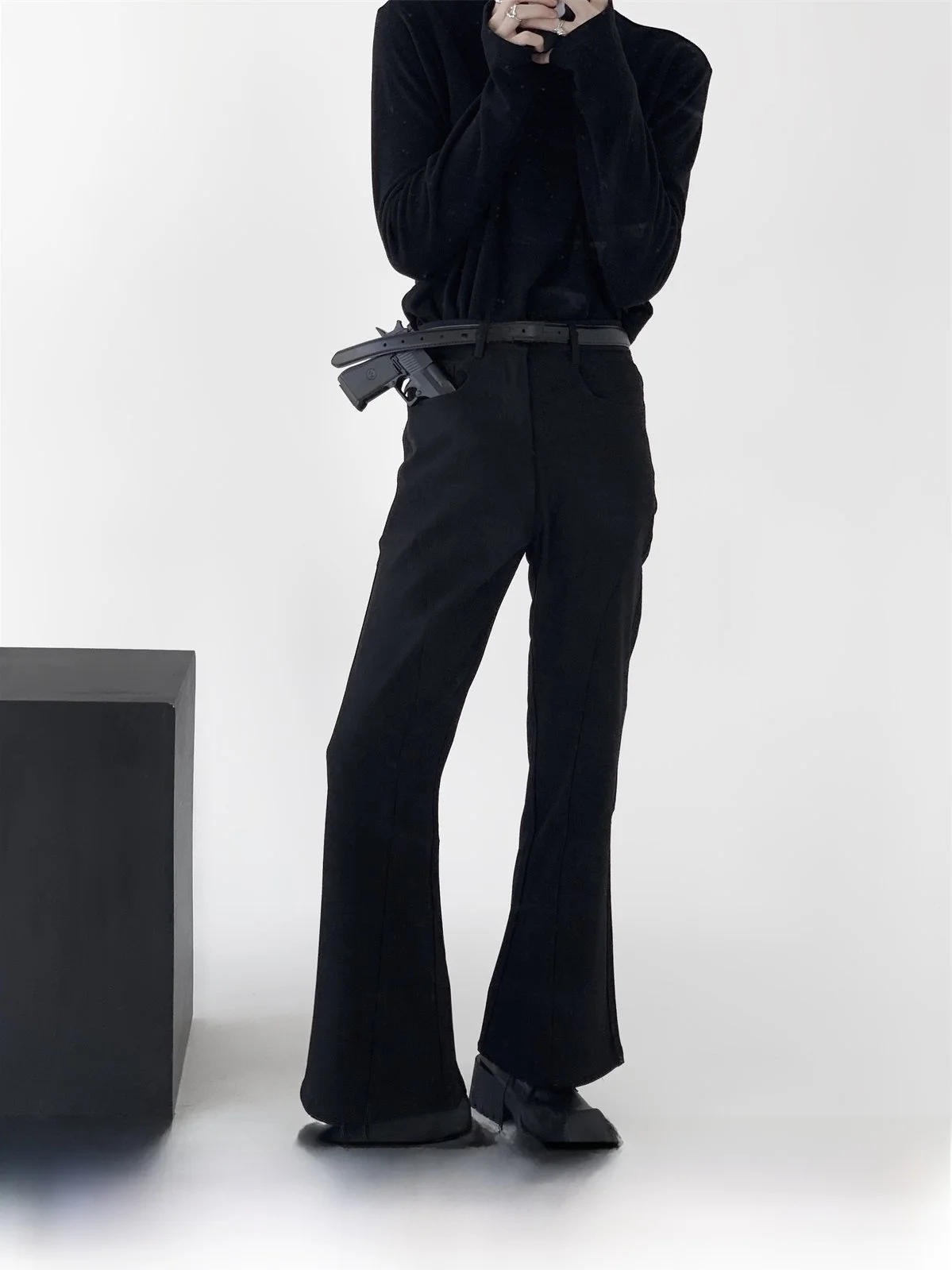 Fall Mountain Wind Men's High Street Straight Leg Pants Draping Micro Flared Vibe Style Long Trousers Korean Pure Color