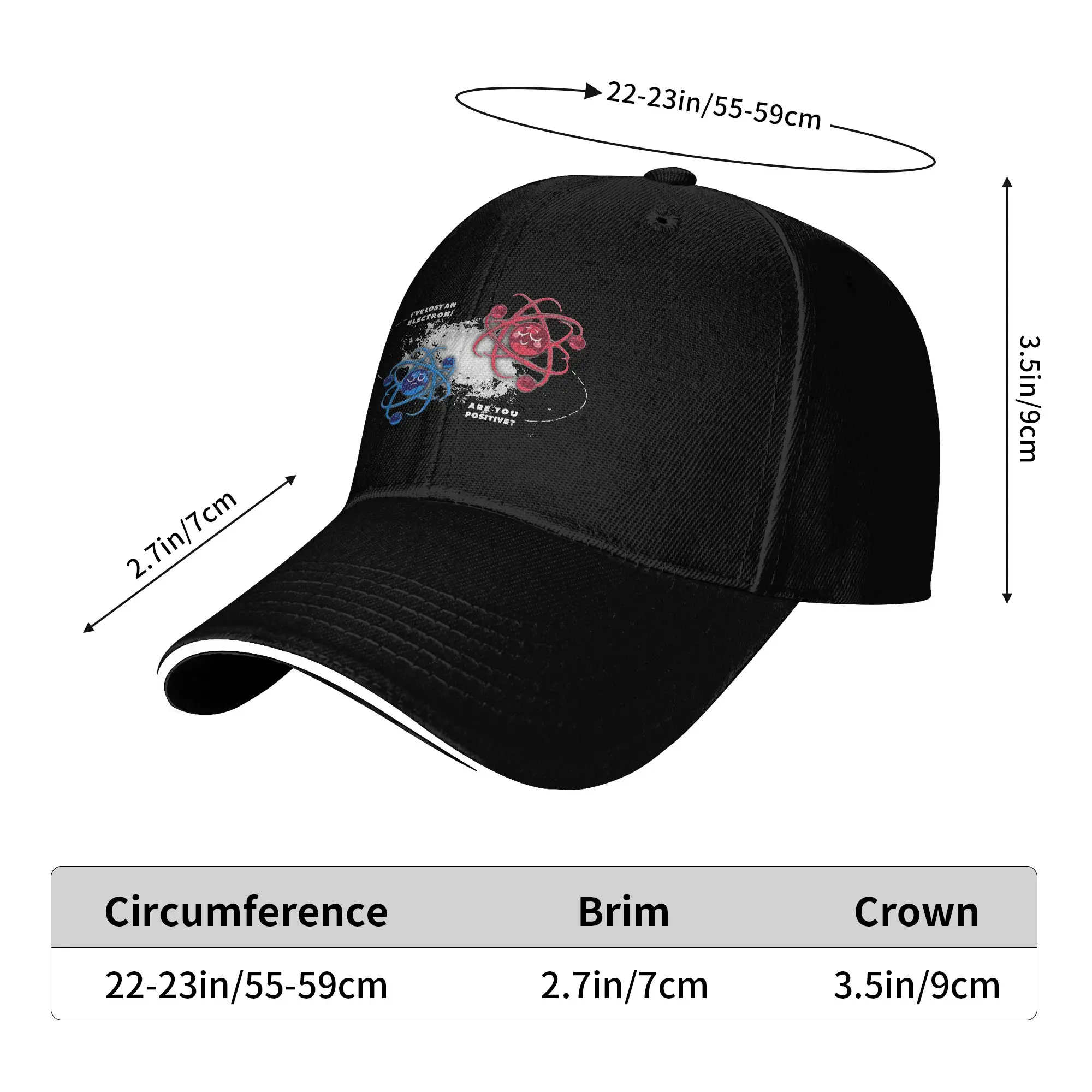 I Lost An Electron Sun Baseball Cap Summer Men Adult  Custom DIY Hip Hop Hats Dropshipping Trendy Outdoor Sport Baseball Caps