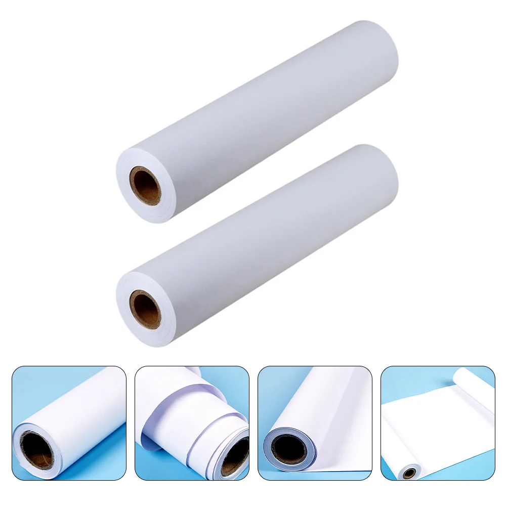 

2 Rolls Scroll Drawing Paper Baby Child for Kids Pad Calculations White Stand Sketch