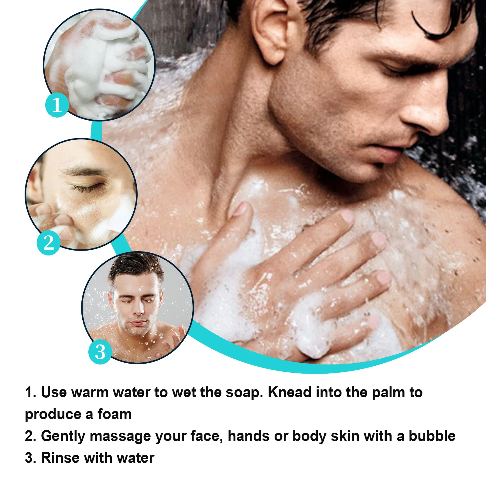 Hot Seling Anti-mite Cleansing soap Deep cleansing face body skin Lightening acne acne printing multi-effect cleansing soap