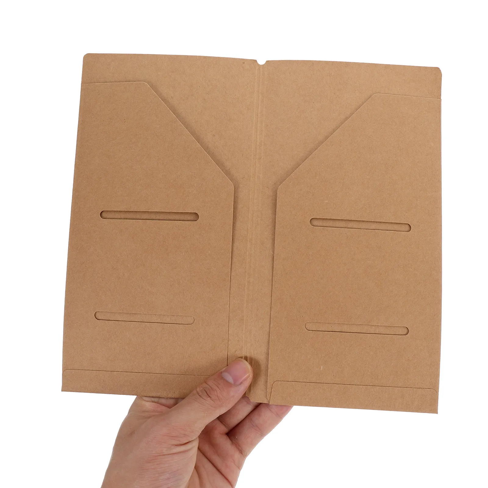 

3Pcs Kraft Paper Document Holder File Folder Zipper Case Organizer Card Receipt Storage Receipt Storage