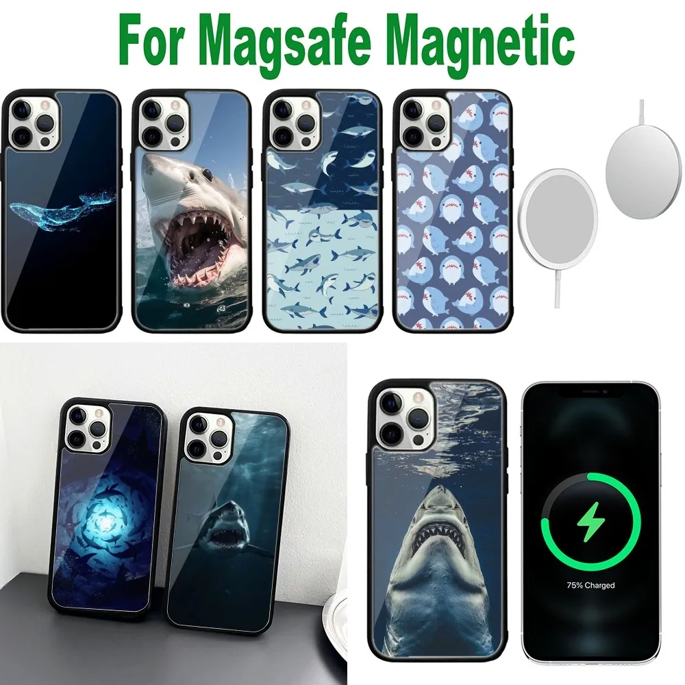 

Shark Giant Creature Phone Case For iPhone 16,15,14,13,12,11,Plus,Pro,Max,Mini Magsafe Magnetic Wireless Charging