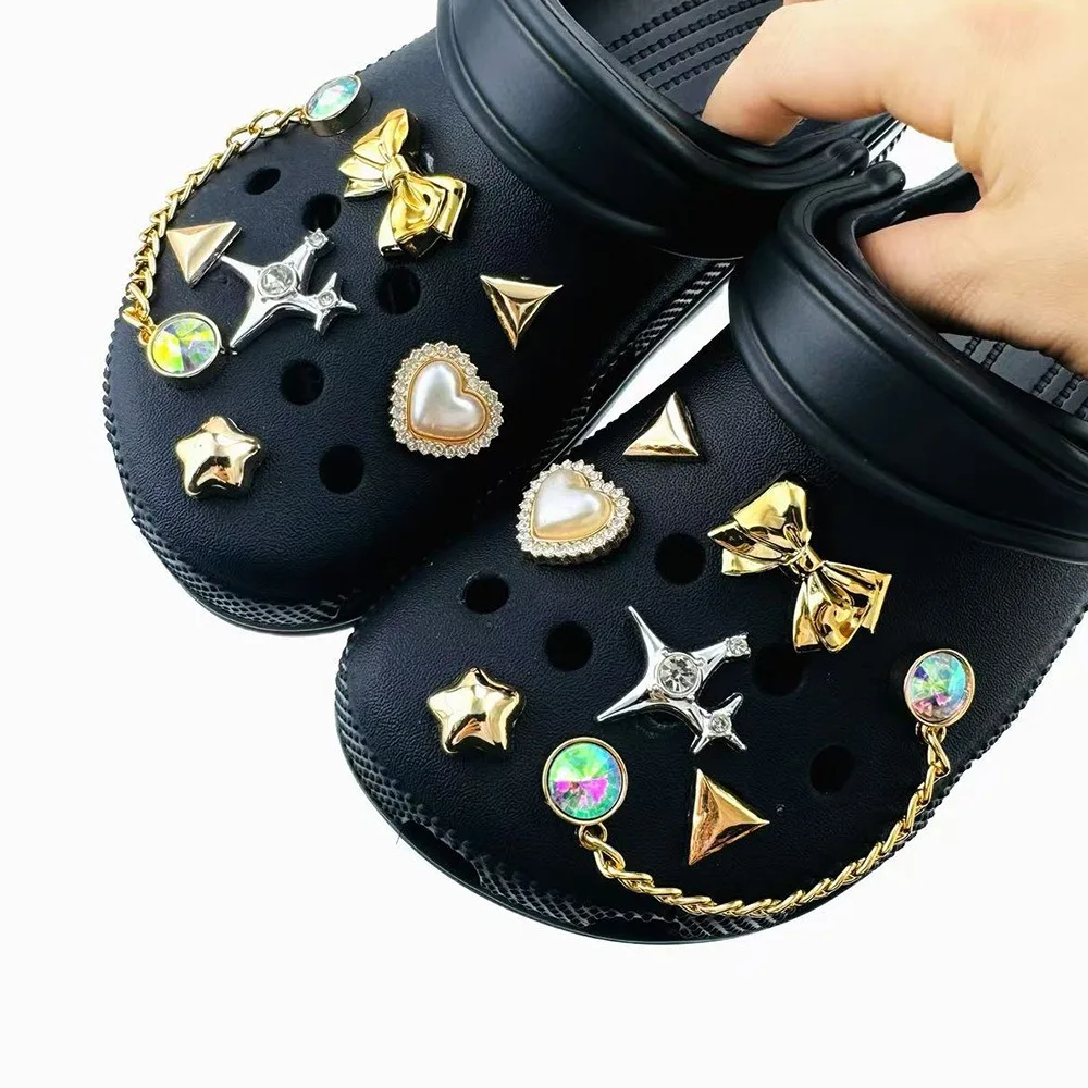 

Набор из 14 летних украшений для обуви: аксессуары для сандалий, сабо, пряжки для обуви, бабочки, банты, цепочки с бриллиантами, декор для обуви своими руками