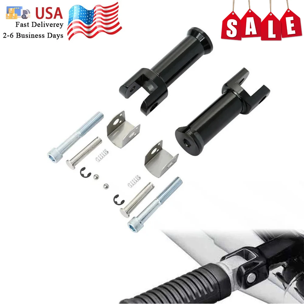 Motorcycle Foot Peg Mounts Clevis Fit For Harley Davidson Softail 2018-2024 (Gloss Black) Passenger Footpeg Support Kit