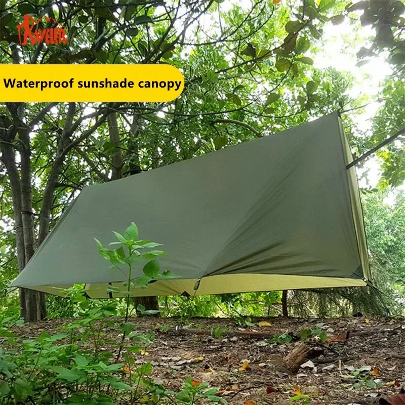 Viajante 410x290cm dossel skyscreen vida selvagem acampamento pólo menos tenda acampamento ao ar livre tapete de março dossel tapete bushcraft