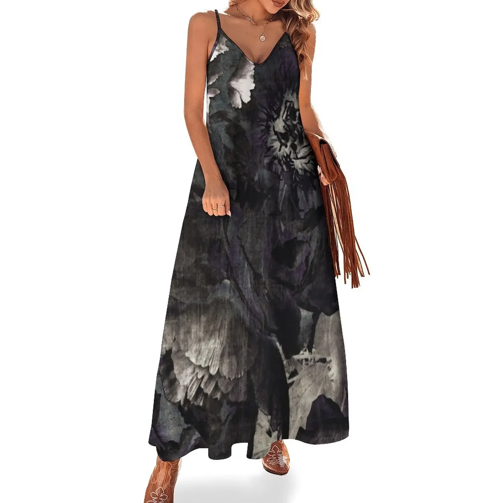 

goth peony Sleeveless Dress women's summer dresses 2025 Long dress