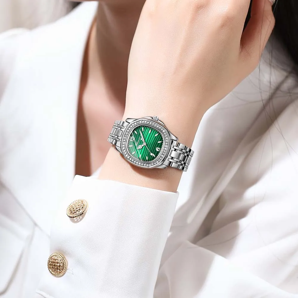 Reloj de lujo para mujer 2025, nuevo CHENXI, relojes de cuarzo con esfera de diamante de alta calidad, pulsera de acero inoxidable, reloj de vestir para mujer