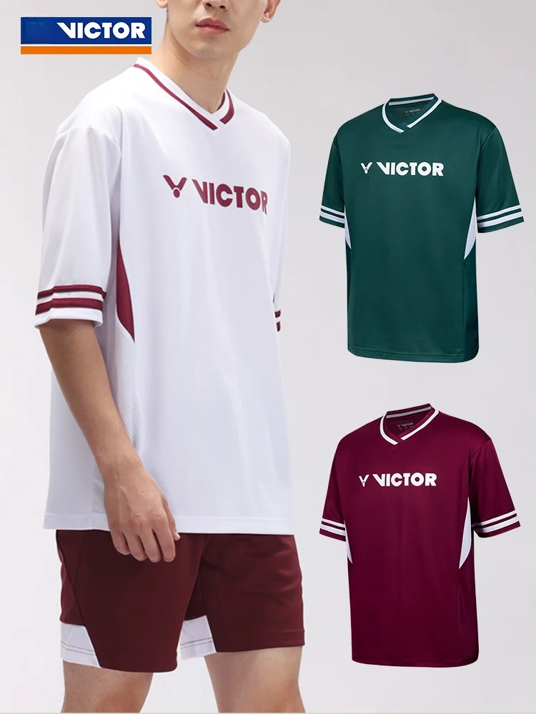 

Victor Badminton Sports ortsve Training Clothes Qui Dry Men Women orm Gym Fitn Fans Supplies T50036