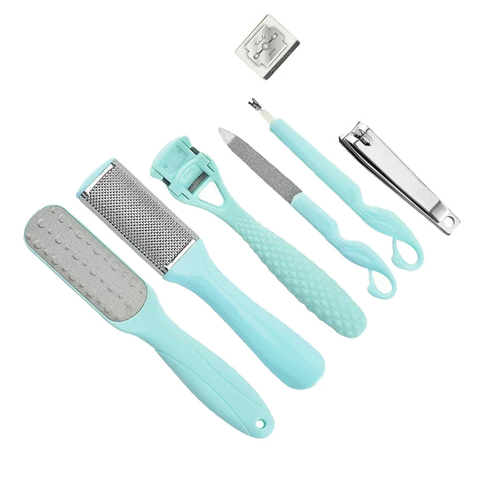 1 ensemble Kit de pédicure dissolvant de peau morte dissolvant de callosités bleu ciel outils de soins des pieds pieds lisses enlever le vernis à ongles
