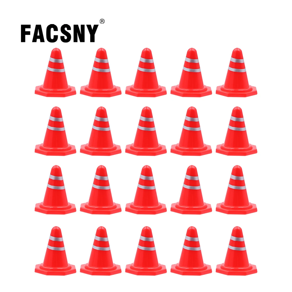 20Pcs Simulated Traffic Cones Mini Decoration Toys Road Cones For RC Crawler 1:16 1:18 1:24 RC Car SCX24 FCX24 TRX4M Rc Parts