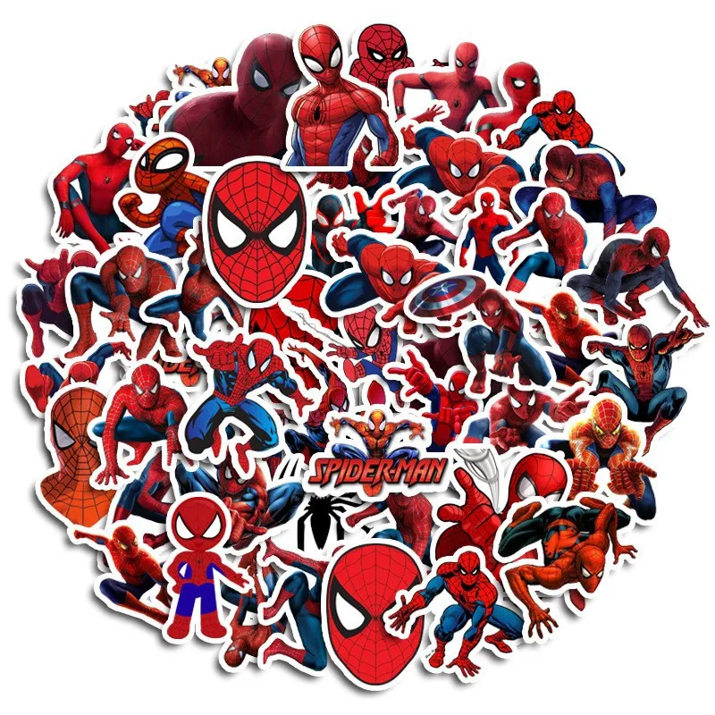 10/30/50PCS Super Hero Spider Man Stickers Graffiti Decal Skateboard Guitar Laptop Motorcycle Cool Waterproof Sticker Kid Toy