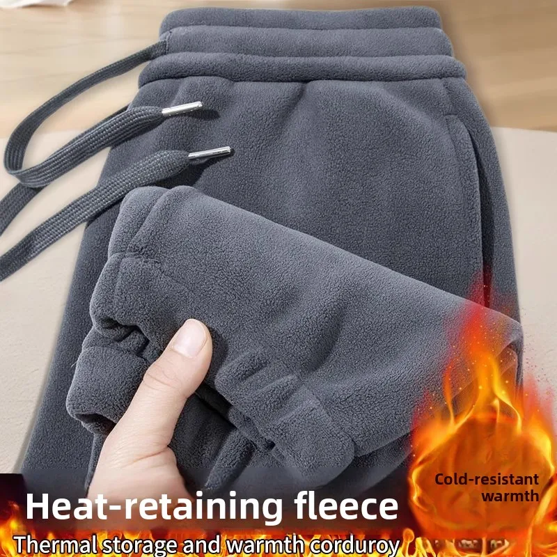 

Мужские зимние двусторонние спортивные штаны на подкладке, повседневные свободные спортивные штаны, теплые брюки со средней талией, длинные брюки