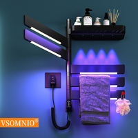 220V bathroom electric towel rack rotatable with UV light night light digital display function towel drying