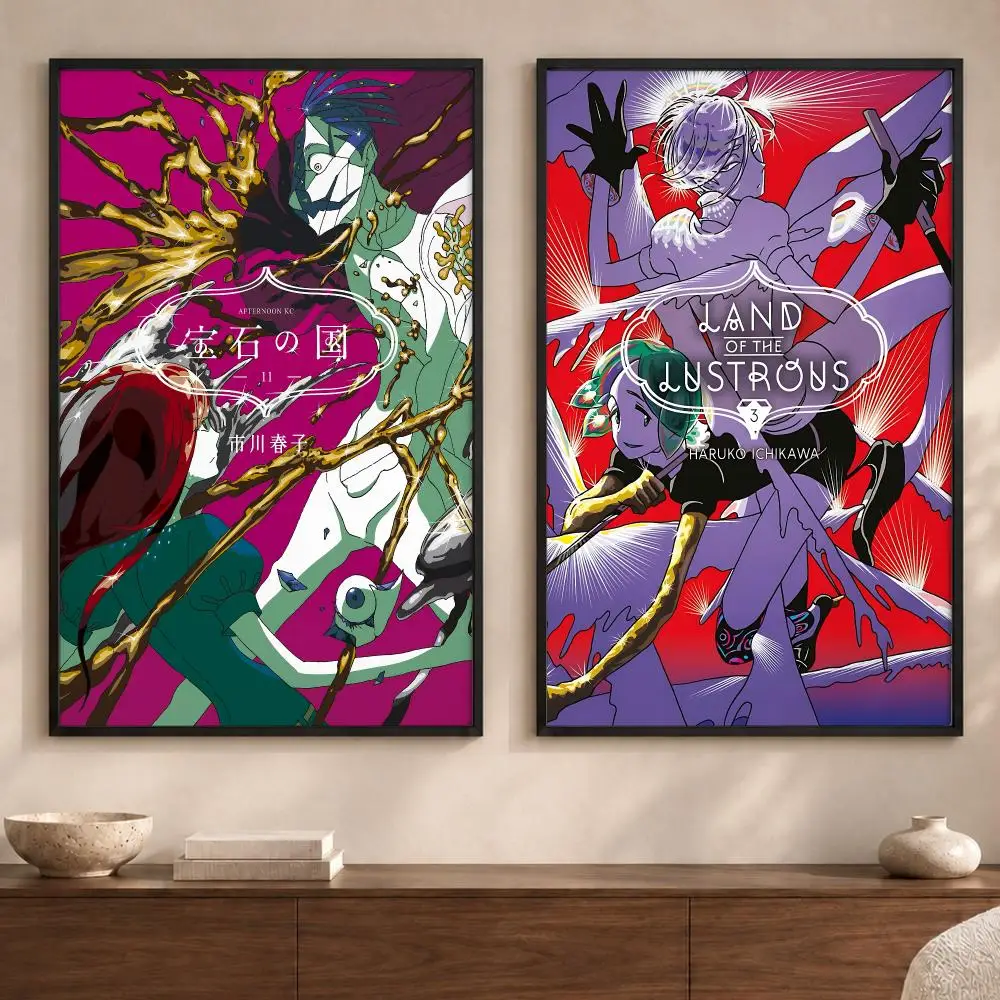 Anime L-Land of the LustrousS Poster Art  Self-Adhesive No Glue Residue Wall Sticker for Home Office Nursery