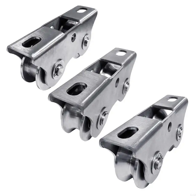Rust Proof Stainless Steel Heavy Duty Double Wheel Mounting Pulley Block For Factories And Docks Smooth Movement M4YD