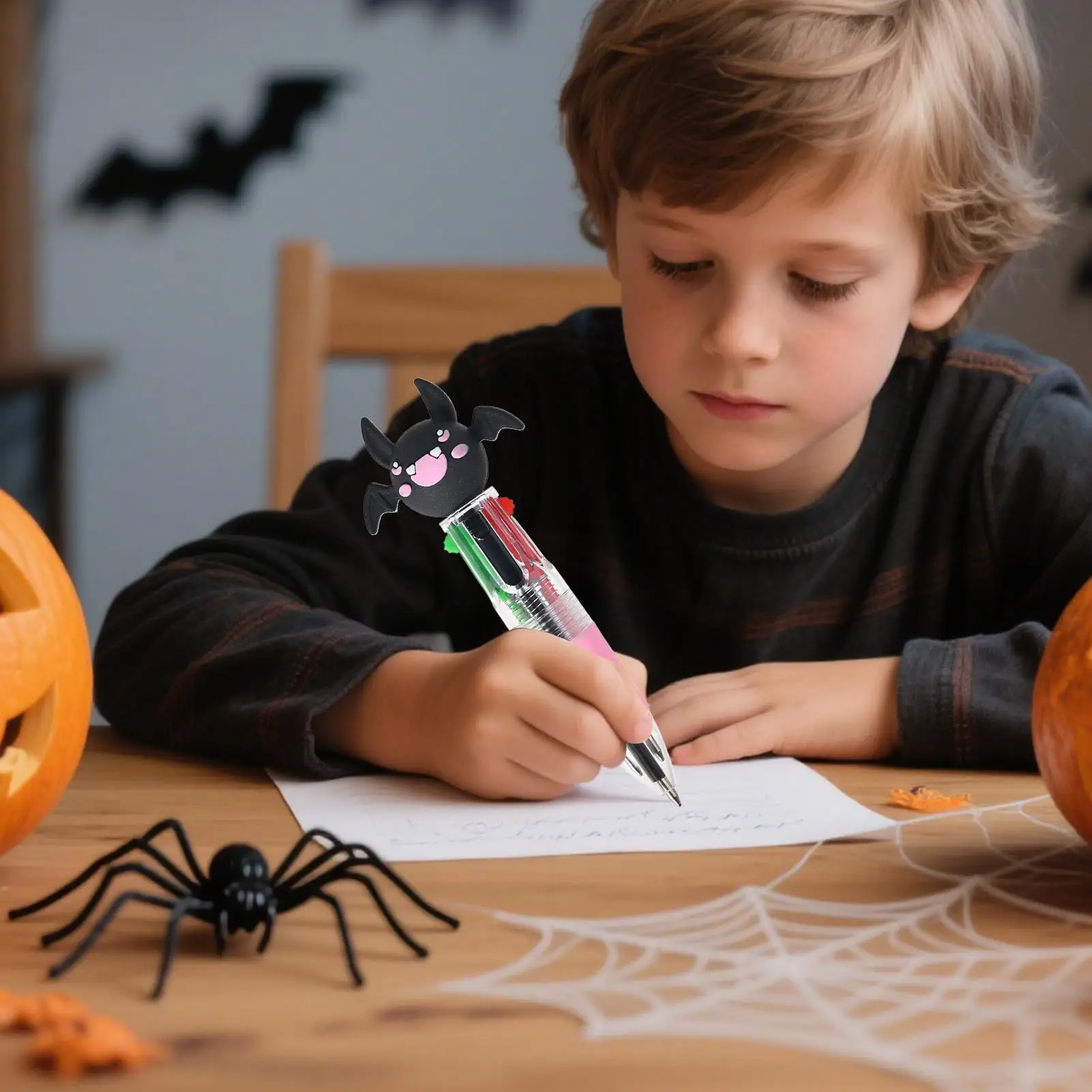 أقلام الهالوين متعددة الألوان قابلة للسحب متعددة الألوان قلم حبر جاف لطيف كتابة سلسة أدوات مكتبية متنوعة لـ