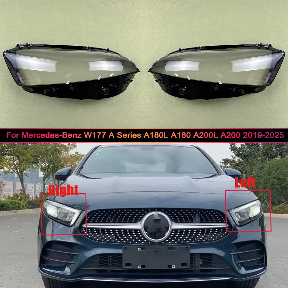 

For Mercedes-Benz W177 A Series A180L A180 A200L A200 2019-2025 Headlamp Cover Transparent Lampshade Lamp Shade Headlight Shell