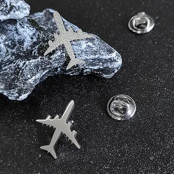 Módní nerezové brože pro ženy a muže, brož s letadlem, klopě na límec, oděvní doplňky 8 nejlepší prodej brož s letadlem - №2