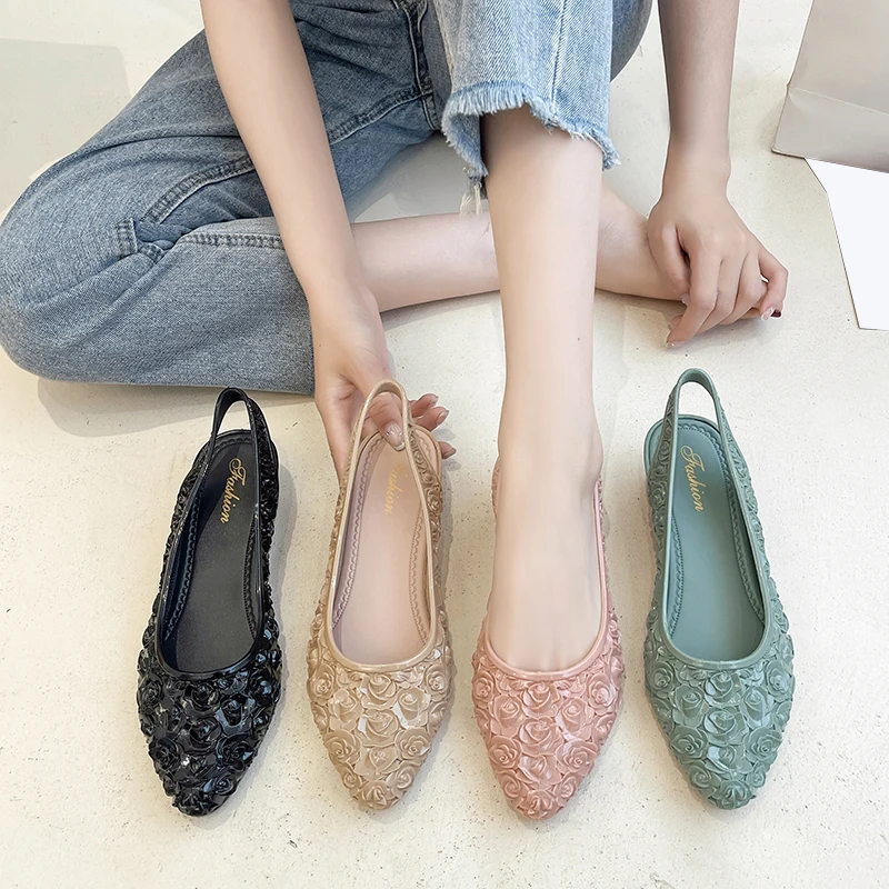 

Женские летние сандалии с острым носком из ПВХ