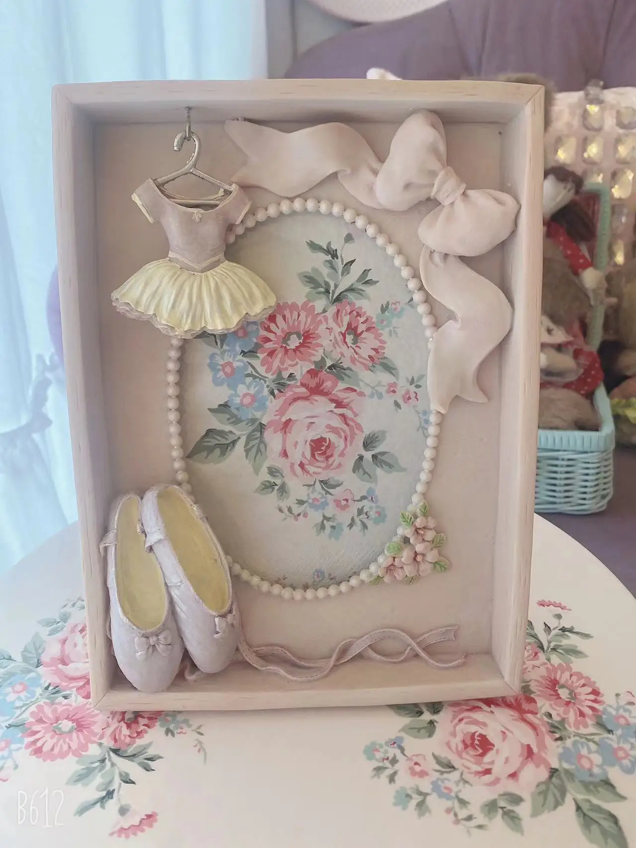 White Bown Photo Frame Ornaments Creative Floral Picture Display Rack Resin Pictures Holder Gifts Wedding Home Decoration