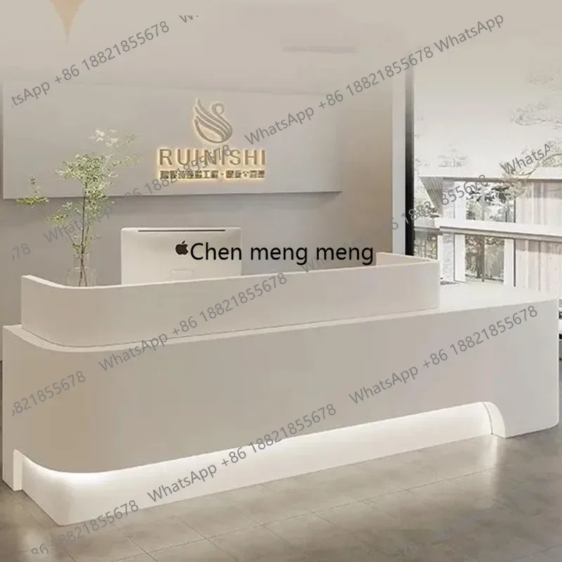 

Modern Office Reception Desk Modern Unique Barbershop Reception Desk Cabinet Accessories European Mostrador Hotel Furniture