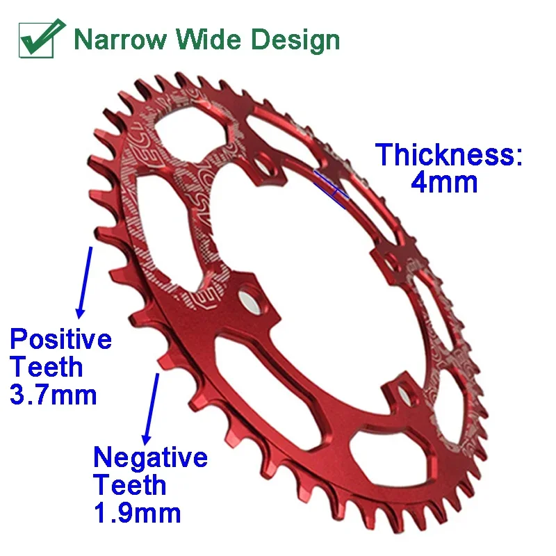 DECKAS 104BCD MTB Chainring 40/42/44/46/48/50/52T Road Bicycle Crown 8-11S Narrow Wide Chainwheel Bike Accessories