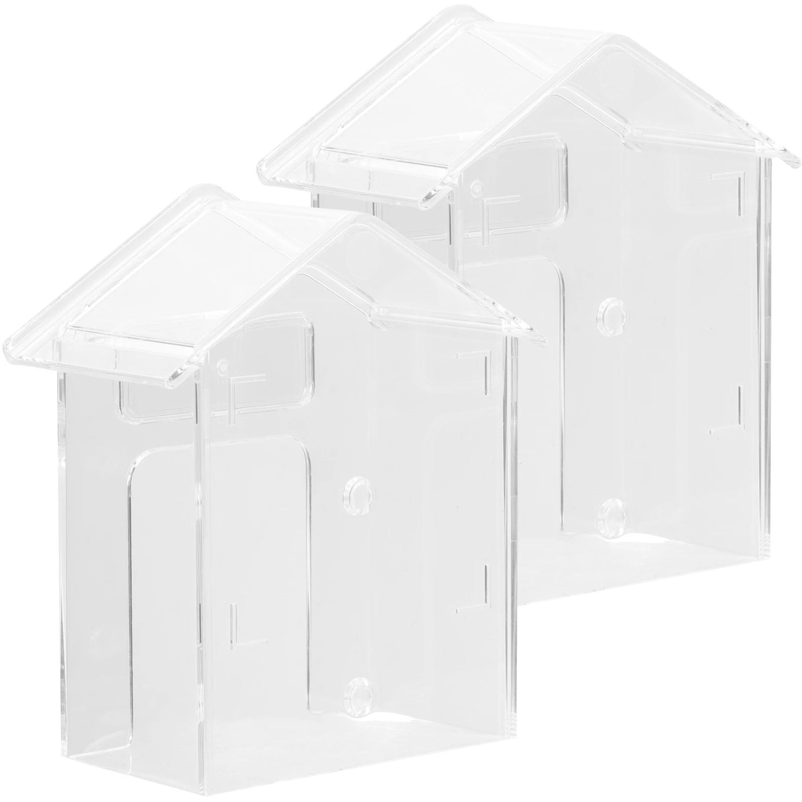 2pcs Waterproof Shield Transparent Outdoor Protector Weatherproof Box Rainproof Cover Wireless Doorbell Chime Doorbell Cover