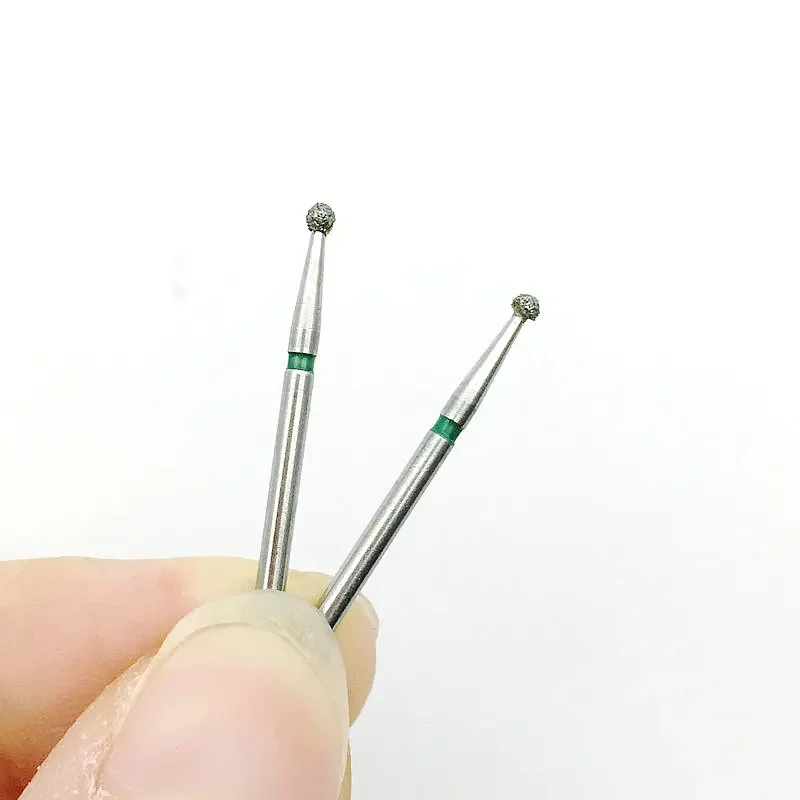 10 adet elmas Burs diş yüksek hızlı matkaplar topu yuvarlak tip FG 1.6mm diş parlatma ürün BR-X40C