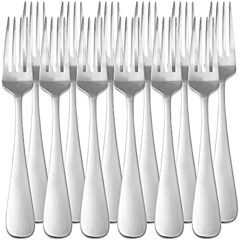 Heavy Duty Stainless Steel Dinner Forks with Round Edge, Dishwasher Safe for Restaurants Eid Al-Adha Mubarak
