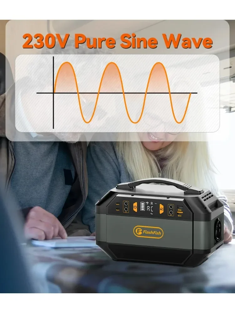 FF Flashfish 600W Draagbare Powerstation Zonnepaneel 100W AC-aansluiting 288.6Wh Zonnegenerator, camping gadgets Lifepo4 Powerbank - afbeelding 2