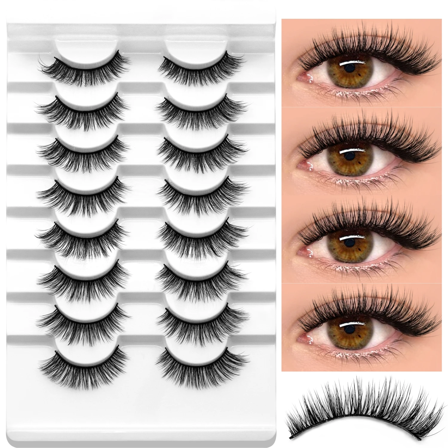 Veltrinay Wimpern Nerz Falsche Wimpern Natürliche Wispy Lashes Weiche Faux Nerz Wimpern Plüsch Falsche Wimpern Make-up